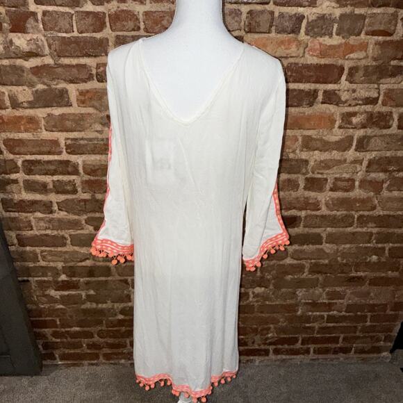America & Beyond Boho Fringe Neon Embroidered Dress Tassel Ties NEW w/TAG Sz M - Picture 4 of 7